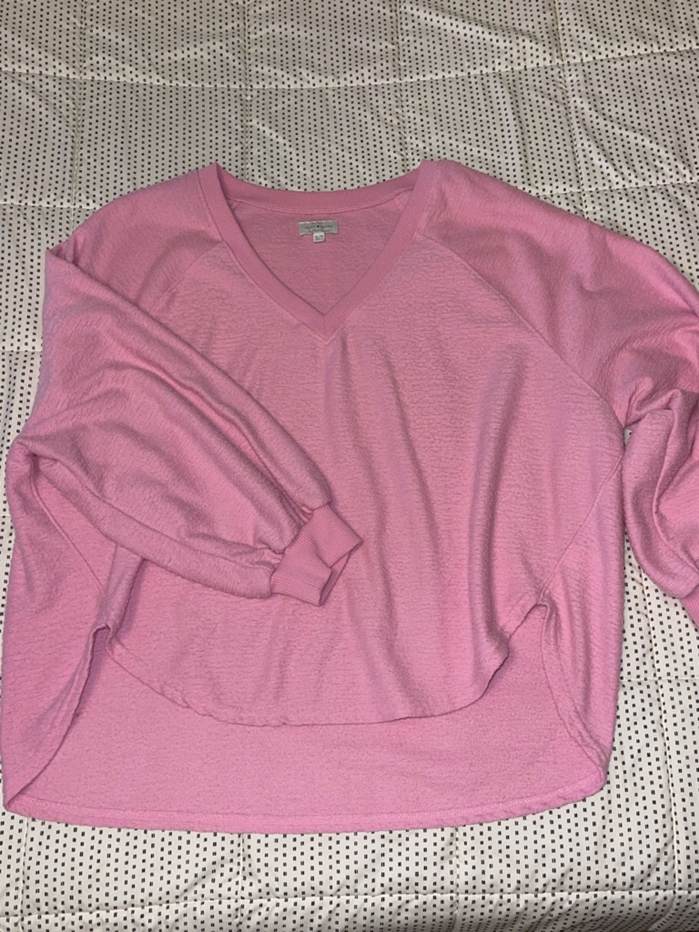 Lucky Brand Pink V-Neck Lightweight Pullover